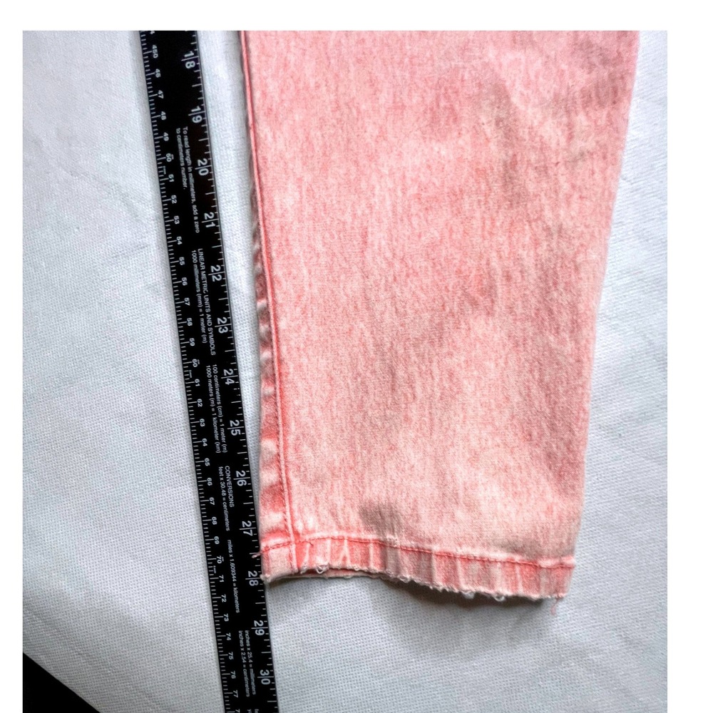 DG2 by Diane Gilman Jeans WOMEN L Pink Skinny Acid Wash Stretchy Waist Pull On - Picture 7 of 10